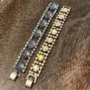 2 Vintage Rhinestone Bracelets